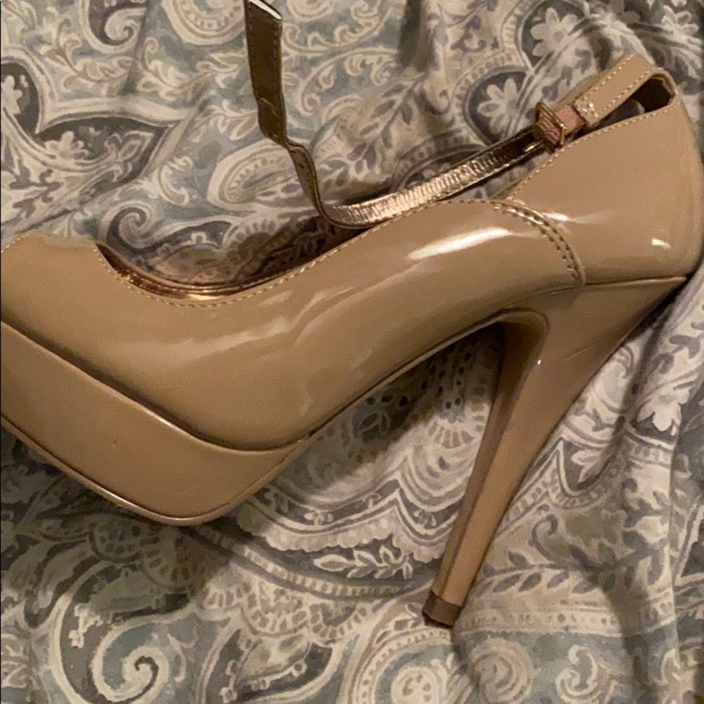 Madden Girl tan high heeled pumps.  Never worn